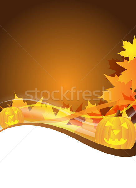 Stockfoto: Halloween · flyer · abstract · ontwerp · pompoenen · partij