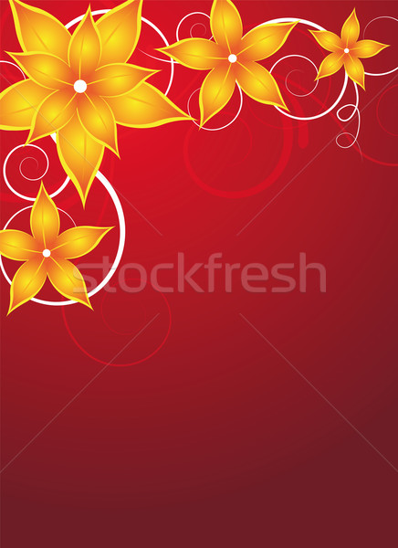 Rojo floral diseno resumen flor boda Foto stock © oconner