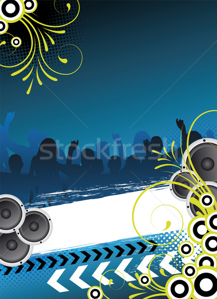 Azul fiesta volante diseno baile personas Foto stock © oconner
