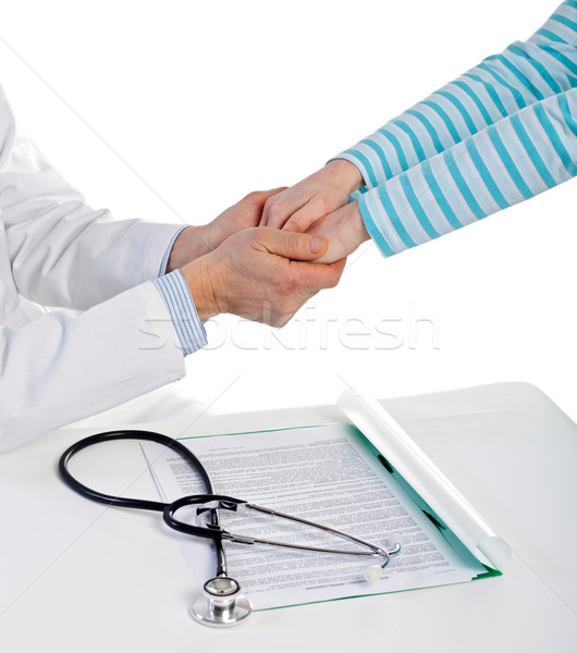Bátorítás orvos kéz orvosi egészség kórház Stock fotó © ocskaymark