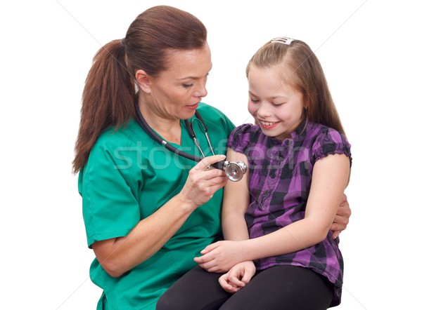 Médecin portrait femme enfant main [[stock_photo]] © ocskaymark