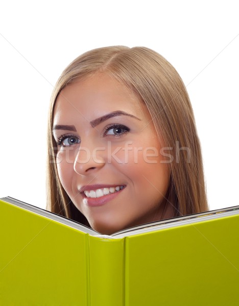 Heureux étudiant portrait belle jeunes lecture [[stock_photo]] © ocskaymark