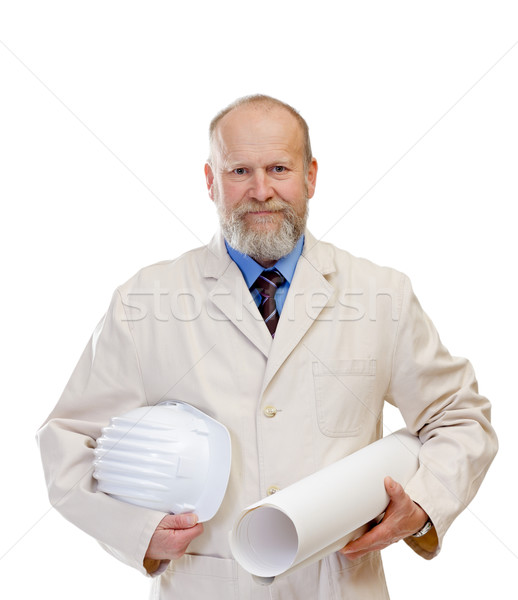 Constructeur portrait ingénieur plan affaires [[stock_photo]] © ocskaymark