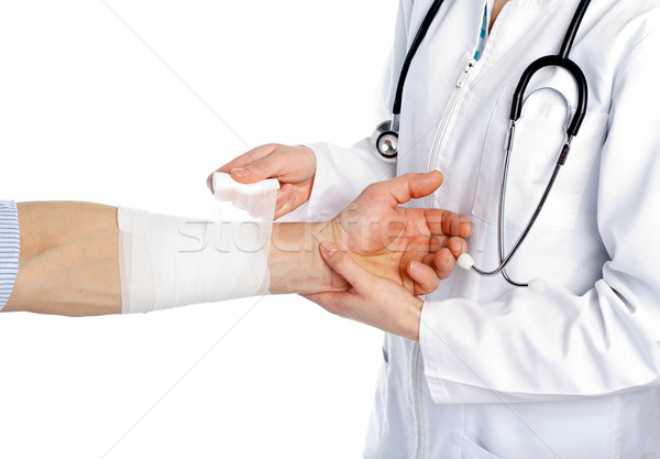 Podziale ramię pacjenta szpitala lekarza medycznych Zdjęcia stock © ocskaymark