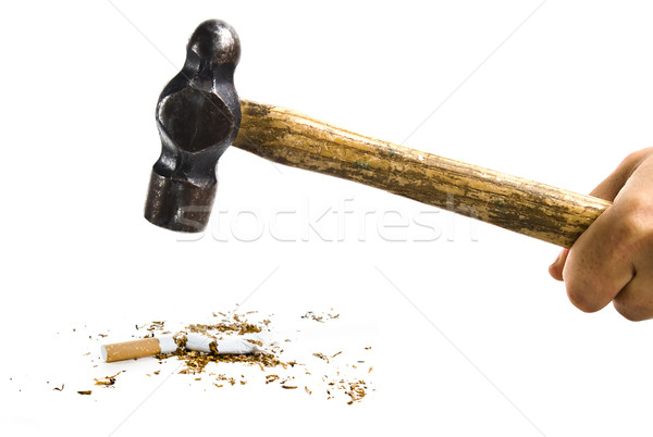 Hammer Destroying Cigarette Stock photo © ocusfocus