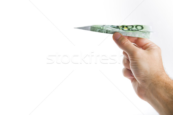 Strony papieru płaszczyzny człowiek Zdjęcia stock © ocusfocus