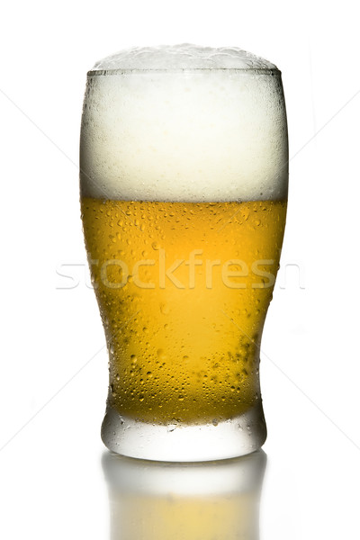 Stockfoto: Vol · koud · glas · beer · schuim · top