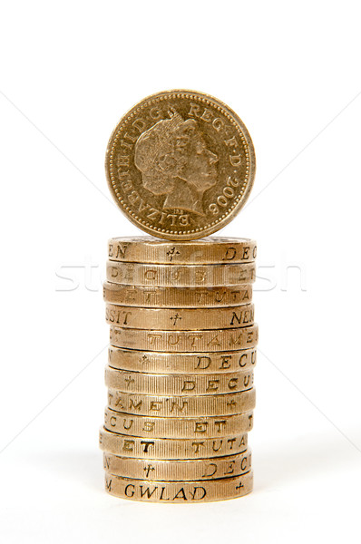 Bir pound madeni para karşı kamera Stok fotoğraf © ocusfocus