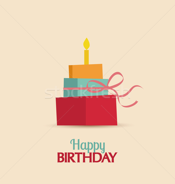 édes torta vektor születésnap gyertya terv Stock fotó © odina222