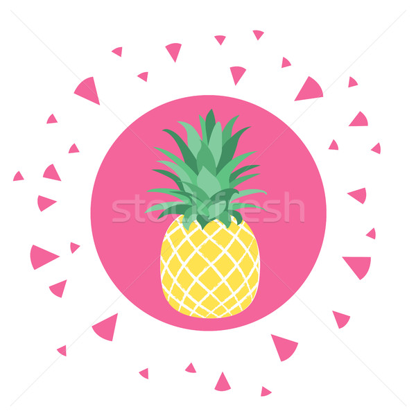 Trópusi gyümölcs ananász gyümölcs szimbólum természet művészet Stock fotó © odina222