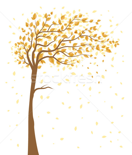 Tree with falling leaves Stock photo © odina222