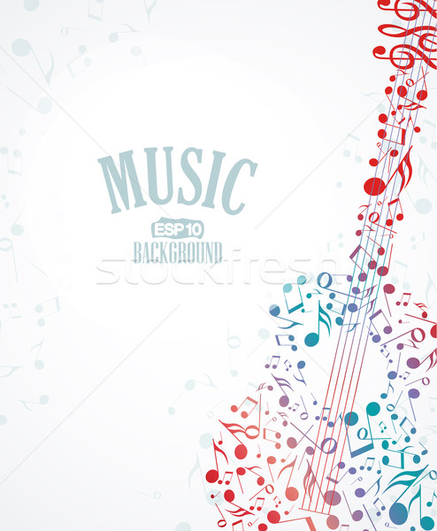 Música vector musical notas guitarra Foto stock © odina222