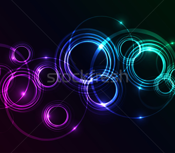 Stockfoto: Vector · abstract · cirkels · donkere · licht · ontwerp