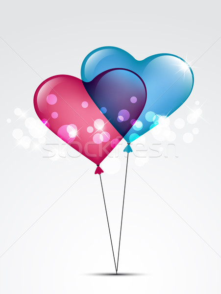 Corações dois balões amor feliz fundo Foto stock © odina222