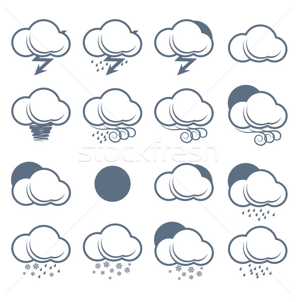 天気 アイコン ベクトル セット 白 空 ストックフォト © odina222