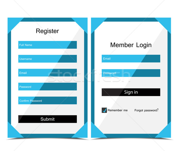 Vector login forma ui diseno Foto stock © odina222