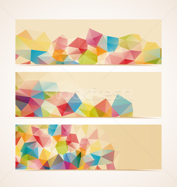 Banner zwei Muster geometrischen Formen Textur Stock foto © odina222