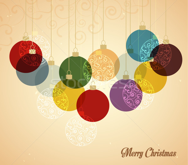 Stockfoto: Christmas · retro · ontwerp · achtergrond · groene