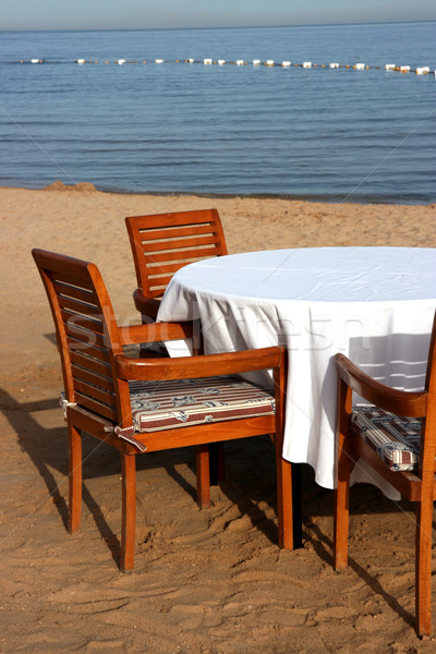 夕食 ビーチ 準備 表 旅行 砂 ストックフォト © offscreen