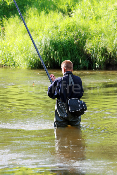 Pescador rio água sol esportes Foto stock © offscreen
