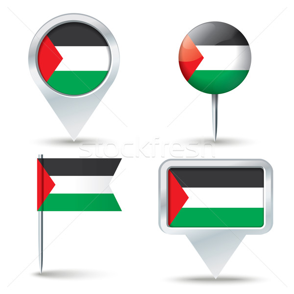 Map pins with flag of Gaza Strip Stock photo © ojal
