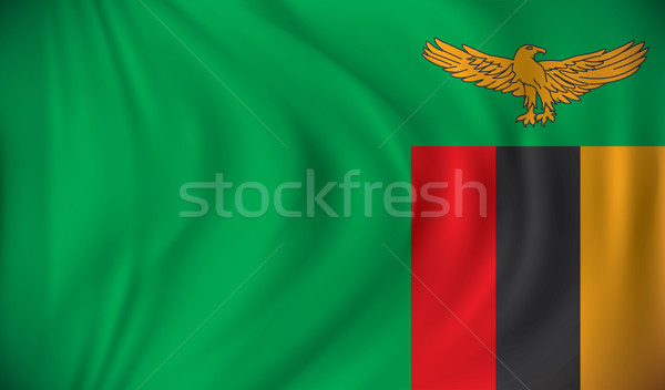 Banderą Zambia projektu świat zielone niebieski Zdjęcia stock © ojal