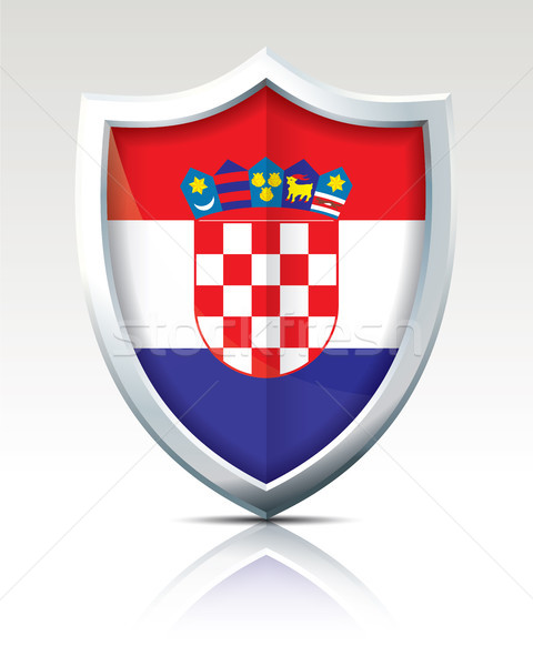 Scudo bandiera Croazia mappa abstract design Foto d'archivio © ojal