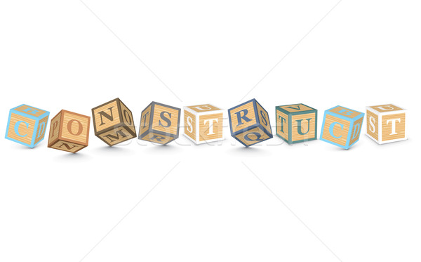 Word CONSTRUCT written with alphabet blocks Stock photo © ojal