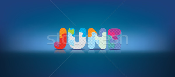 Vector JUNE written with alphabet puzzle Stock photo © ojal