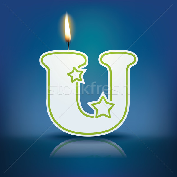 Candle letter U with flame Stock photo © ojal
