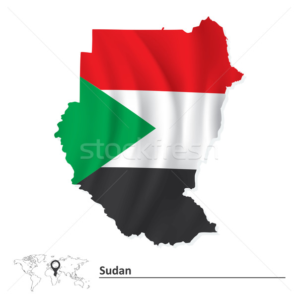 Mappa Sudan bandiera texture segno verde Foto d'archivio © ojal