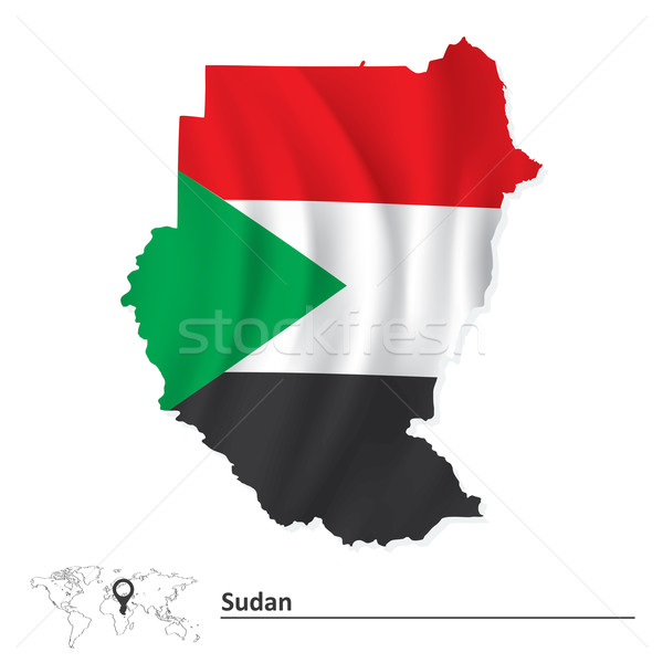 Mapa Sudão bandeira textura assinar verde Foto stock © ojal