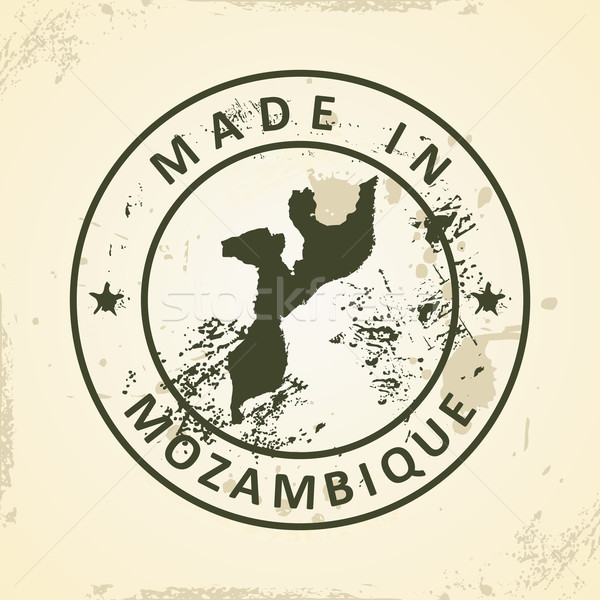Stamp with map of Mozambique Stock photo © ojal