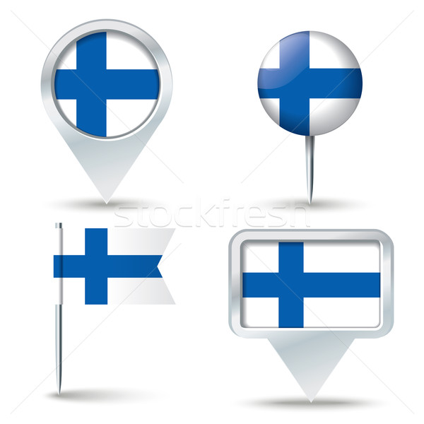 Pokaż banderą Finlandia działalności drogowego biały Zdjęcia stock © ojal