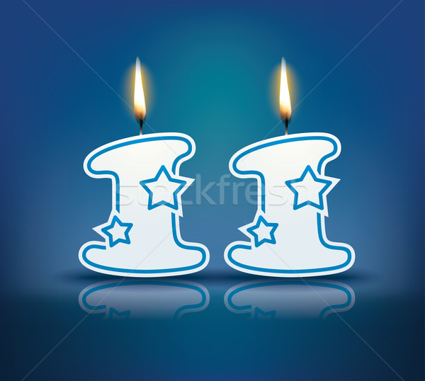 Születésnap gyertya szám láng eps 10 Stock fotó © ojal