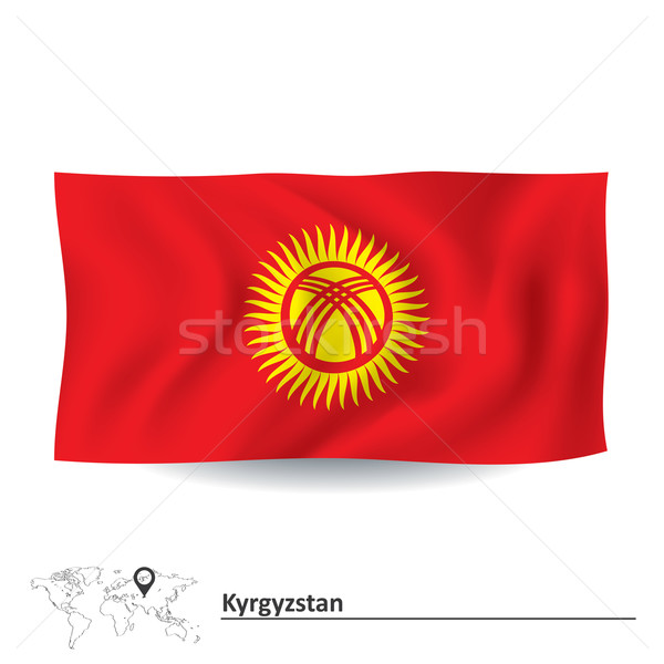 Сток-фото: флаг · Киргизия · текстуры · солнце · дизайна · фон