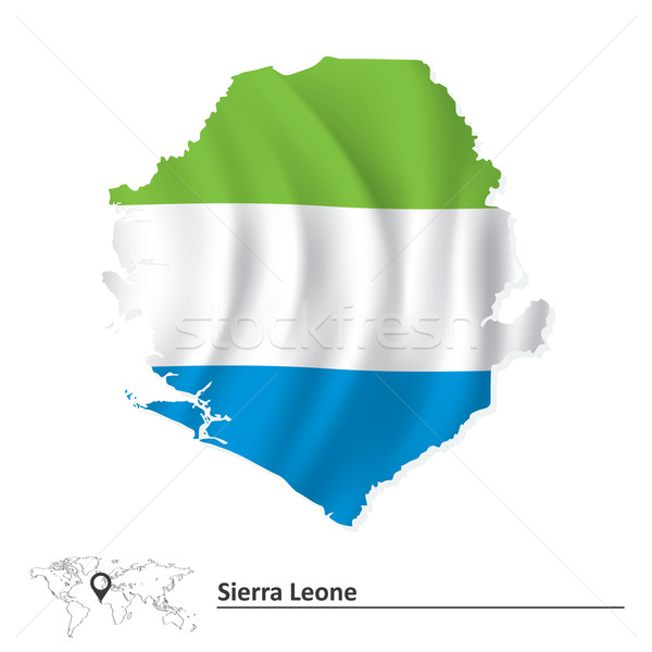 Map of Sierra Leone with flag Stock photo © ojal