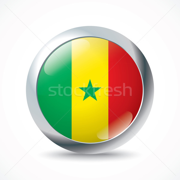 Stock photo: Senegal flag button