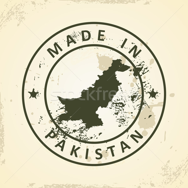 Tampon carte Pakistan grunge mer design [[stock_photo]] © ojal