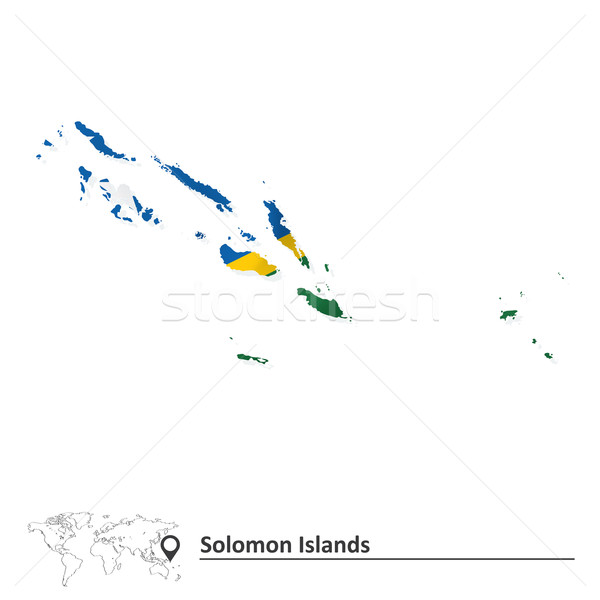 Foto d'archivio: Mappa · Isole · Salomone · bandiera · texture · silhouette · paese