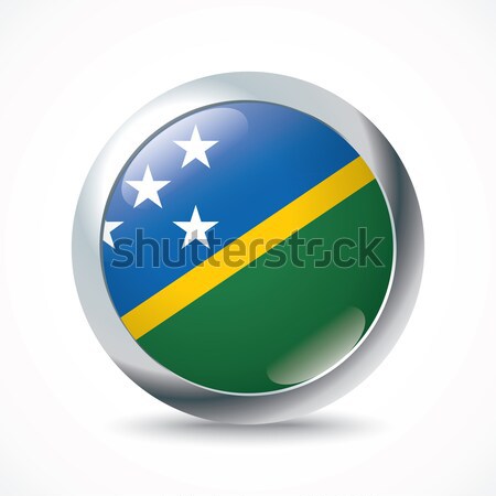 Salamon-szigetek zászló gomb terv sziluett fehér Stock fotó © ojal