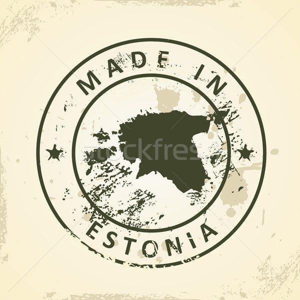 Stamp with map of Estonia Stock photo © ojal