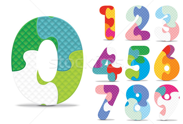 Vector numbers written with alphabet puzzle Stock photo © ojal