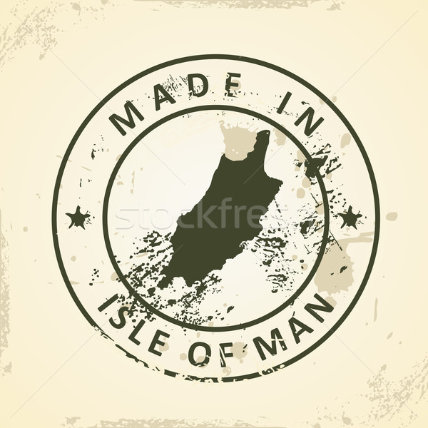 Stock photo: Stamp with map of Isle of Man