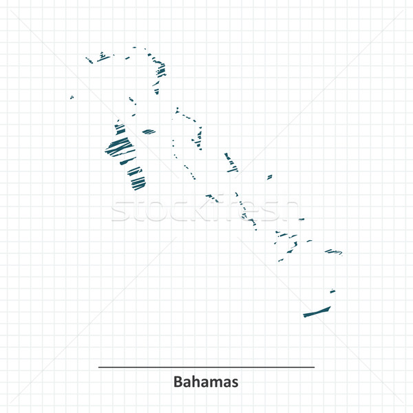 Foto stock: Garabato · boceto · Bahamas · mapa · mundo · luz