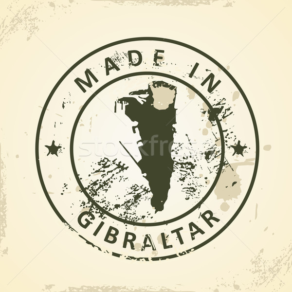 Stamp with map of Gibraltar Stock photo © ojal