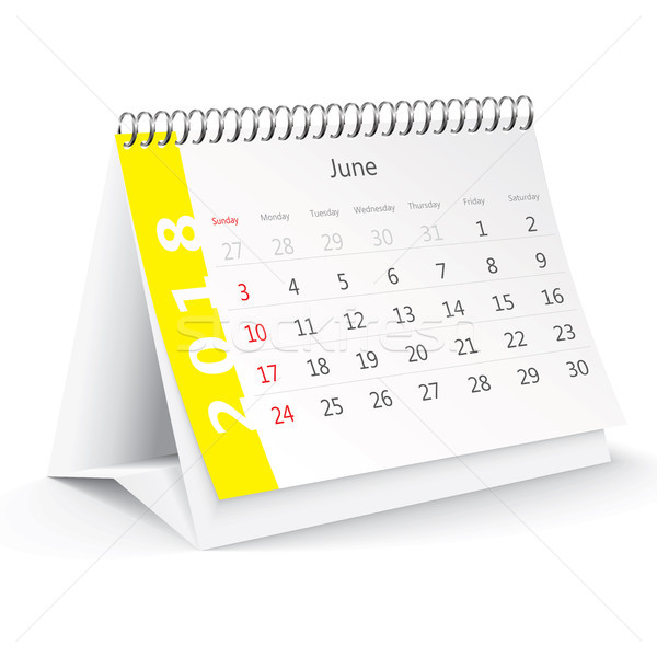 June 2018 desk calendar Stock photo © ojal