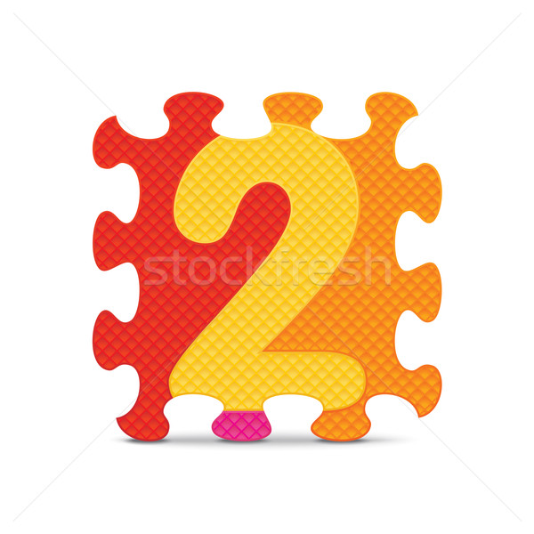 Vector number 2 written with alphabet puzzle Stock photo © ojal