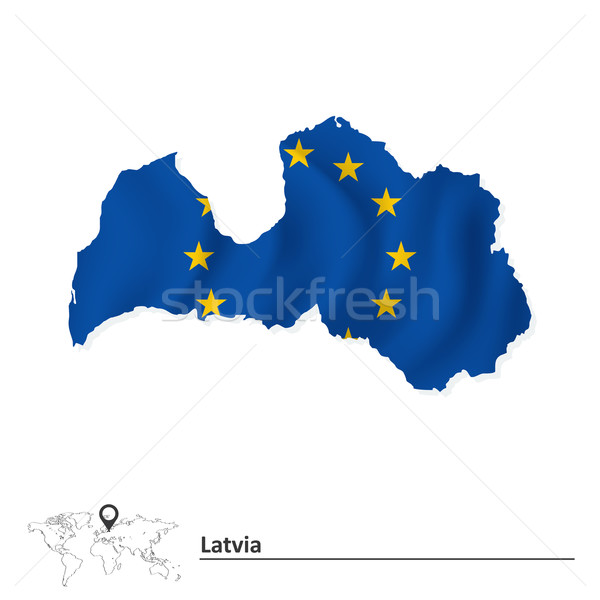 Map of Latvia with European Union flag Stock photo © ojal