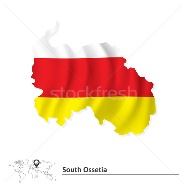 Map of South Ossetia with flag Stock photo © ojal
